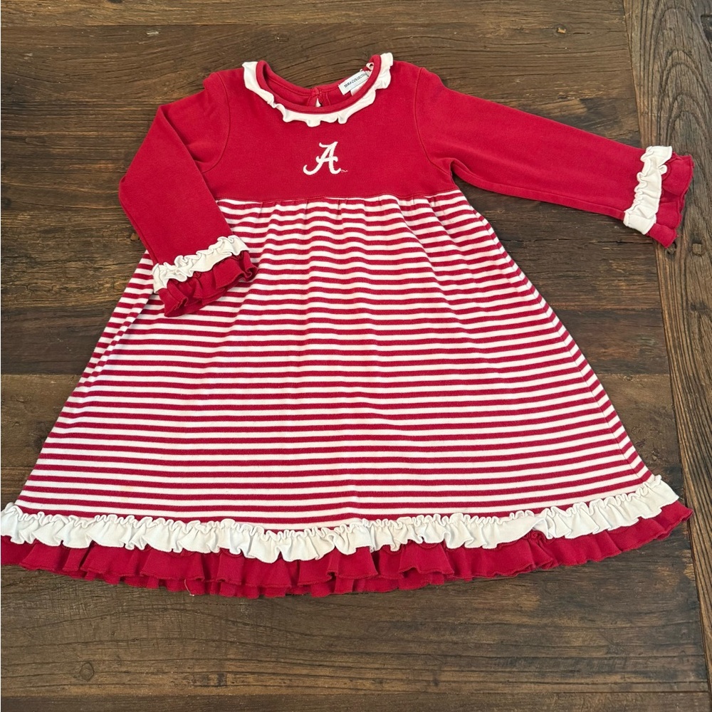Alabama Girl’s Dress- Red and White Striped Kids Dress
